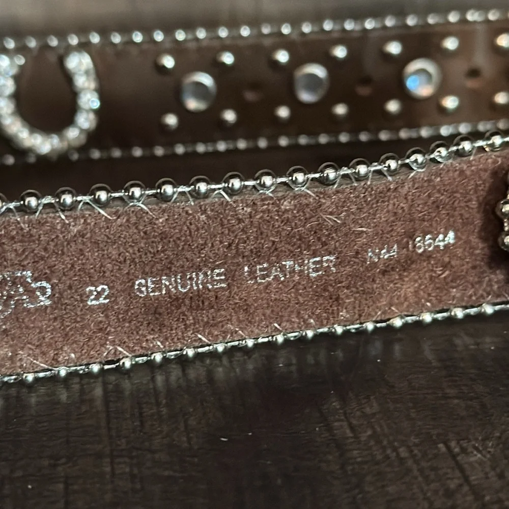 NOCONA ‎ Rhinestone Studded Belt-size 22